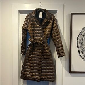 Noize Women's Metallic Brown Puffer Coat, sz Sm